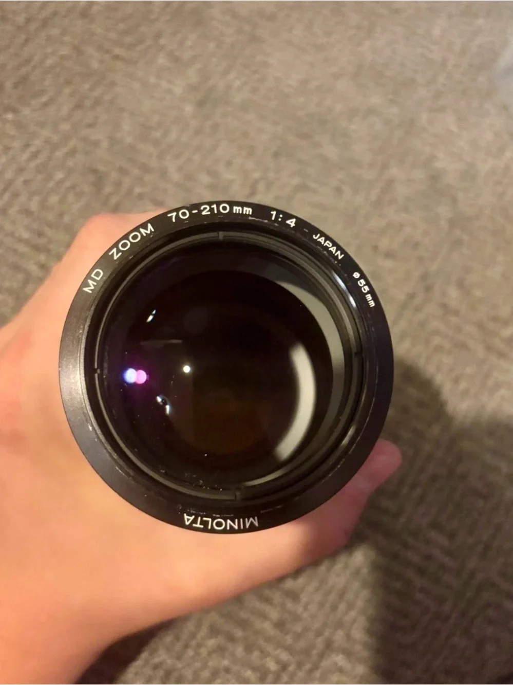 MINOLTA MD 70-210mm ZOOM MF LENS from JAPAN with Wide Angle Hood 55mm
